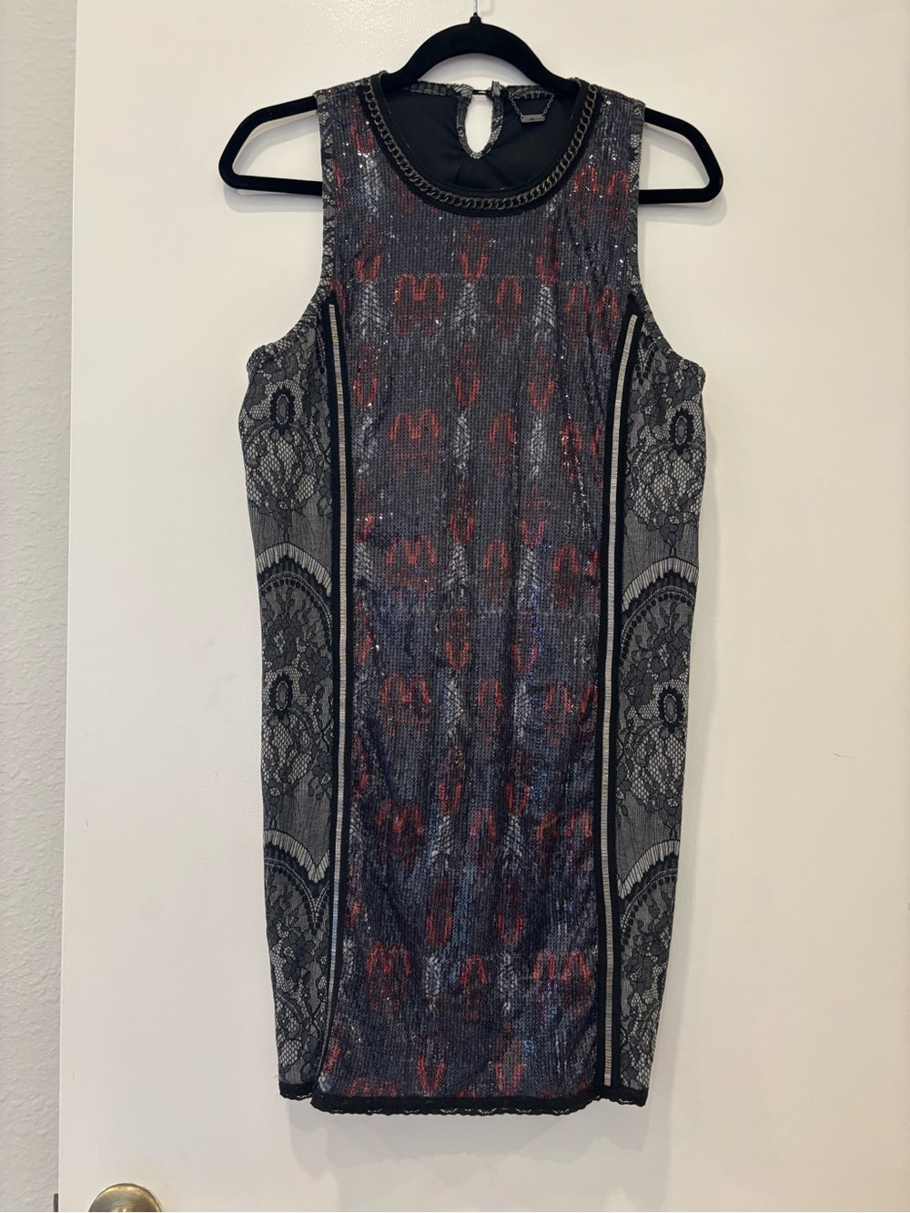 NWOT Custo Barcelona Sleeveless Mini Tank Dress Sequin Snake Print Y2K 90s